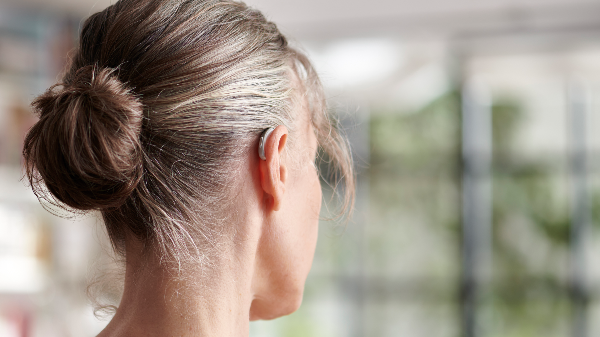 Woman with hearing aids