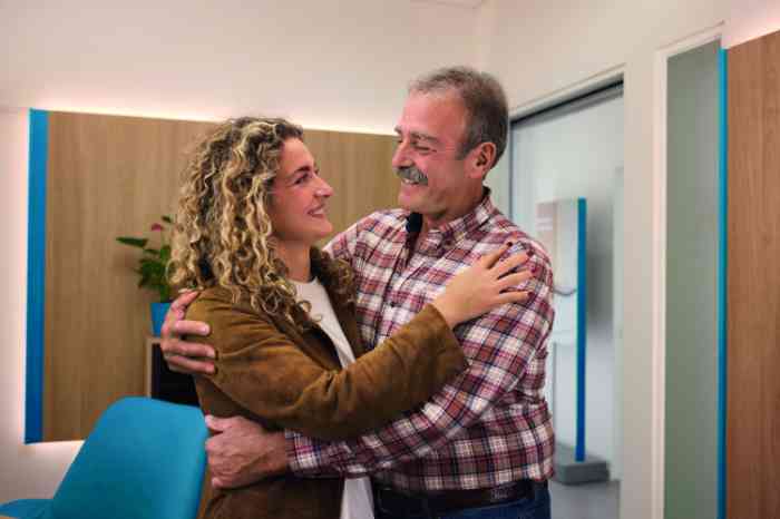Father and daughter hugging