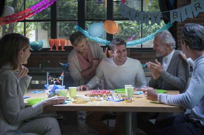 A family is celebrating a birthday party