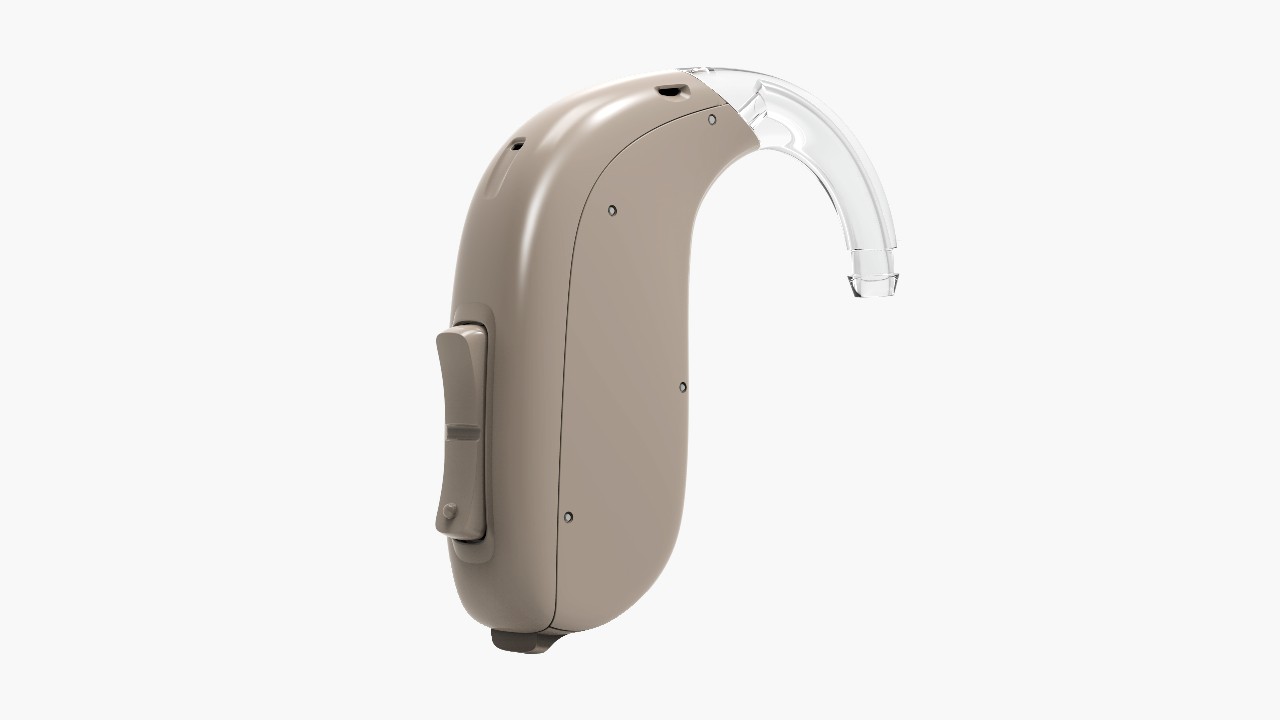 BTE beige grey hearing aid