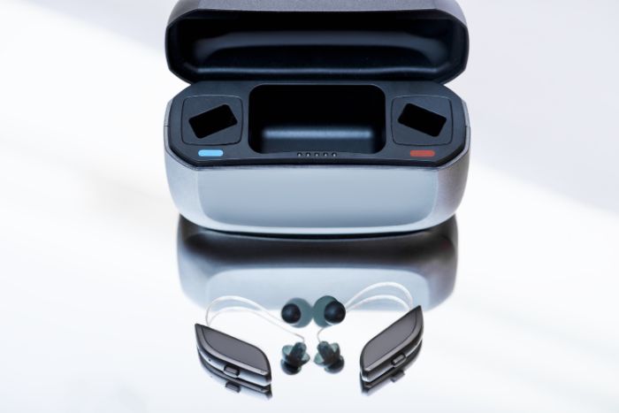 Amplifon Hearing Aids with the box