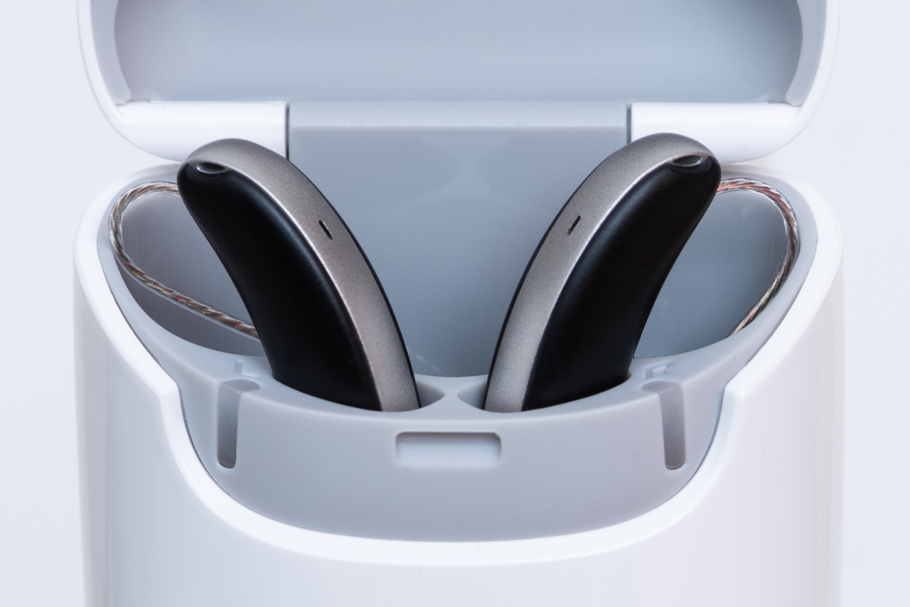 Amplifon hearing aids in the case